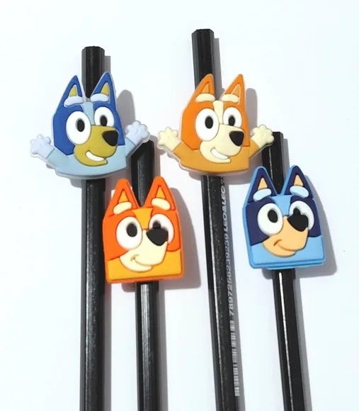 Ponteira P/lápis Bluey Emborrachado Pacote com 8 Unidades