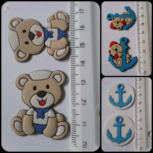 Apliques Marinhos Diversos de Borracha - Pct C/8 Unidades
