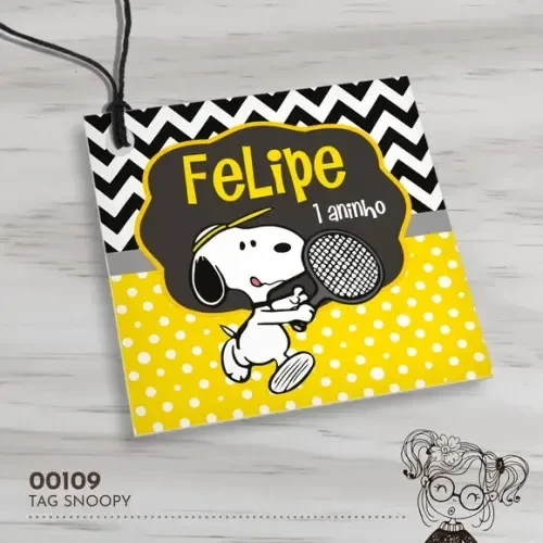 Tag Quadrada Snoopy - 00109