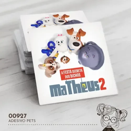 Adesivo Quadrado Pets - 00927