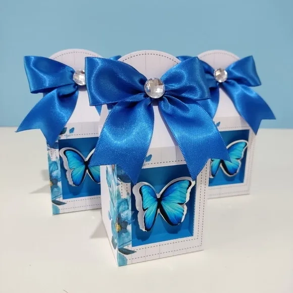 Kit 60 Lembrancinhas - Borboleta Azul