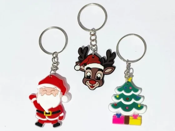 Chaveiro Natal Emborrachado Pacote com 6 Unidades