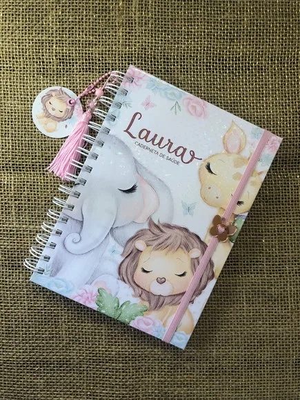 Caderneta de Saúde / Vacinação Personalizada - Safari Rosa