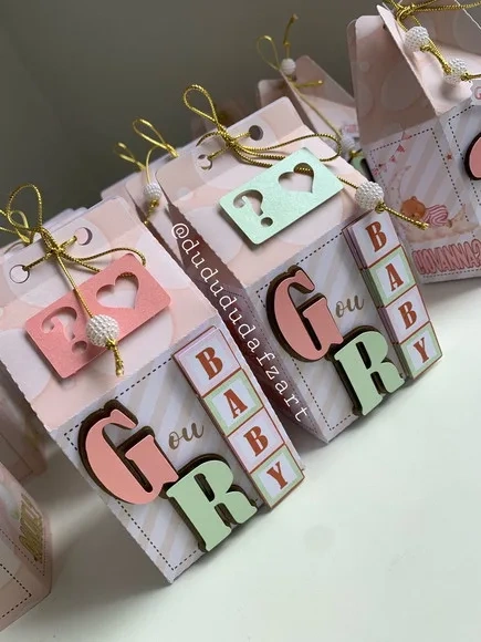 Kit 60 Lembrancinhas Chá Revelação