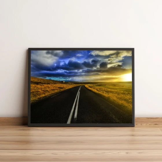 Quadro com Estrada Infinita e Horizonte Dourado 29