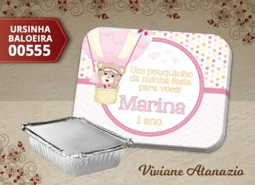 Adesivo Marmitinha Ursinha Baloeira - 00555