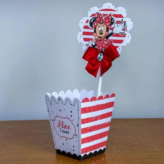 PEGUE E MONTE - Centro de Mesa MINNIE VERMELHA - Decoração de Festa | Lembrancinhas | Aniversário | Personalizados