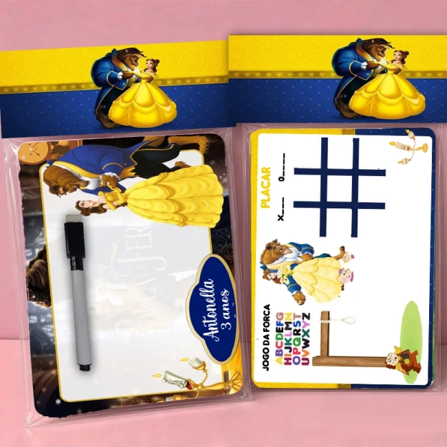 Lousa Magica Personalizada lembrancinhas da Bela e a Fera