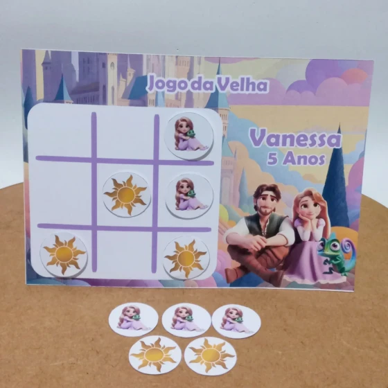 Lembrancinhas Jogo da Velha Personalizado Tema Rapunzel