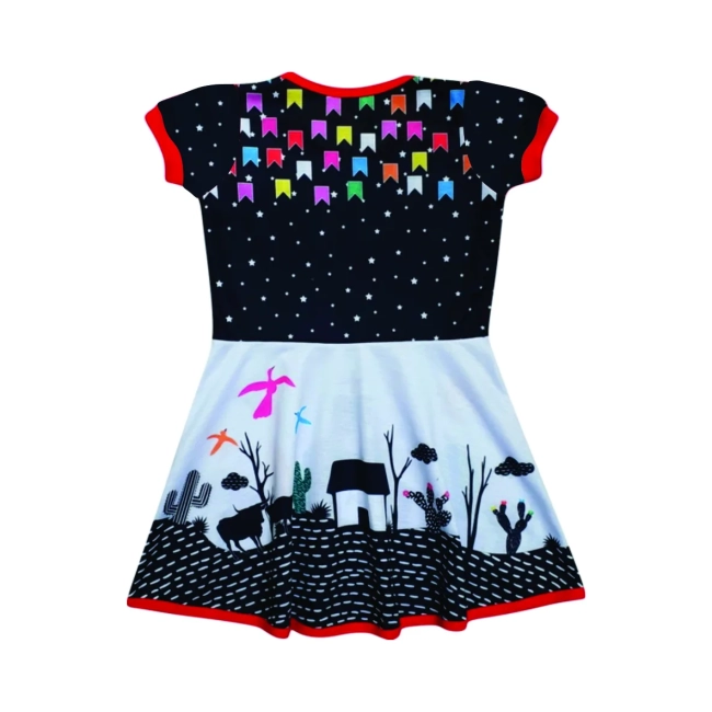 Vestido Infantil Festa Junina Caipira Temático Cordel Menina