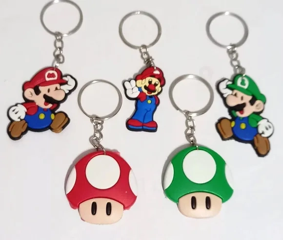 Chaveiro Mario Bros. Variados Emborrachado- 5 Unidades
