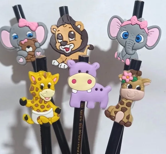 Lápis C/ponteira Safari Baby Variados - 6 Unidades