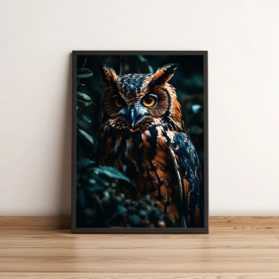 Quadro Decorativo Coruja na Floresta 2690