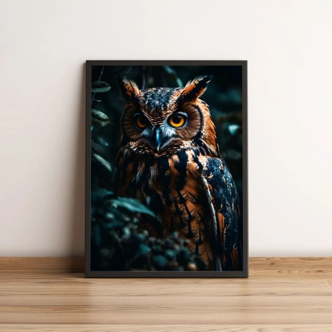 Quadro Decorativo Coruja na Floresta 2690