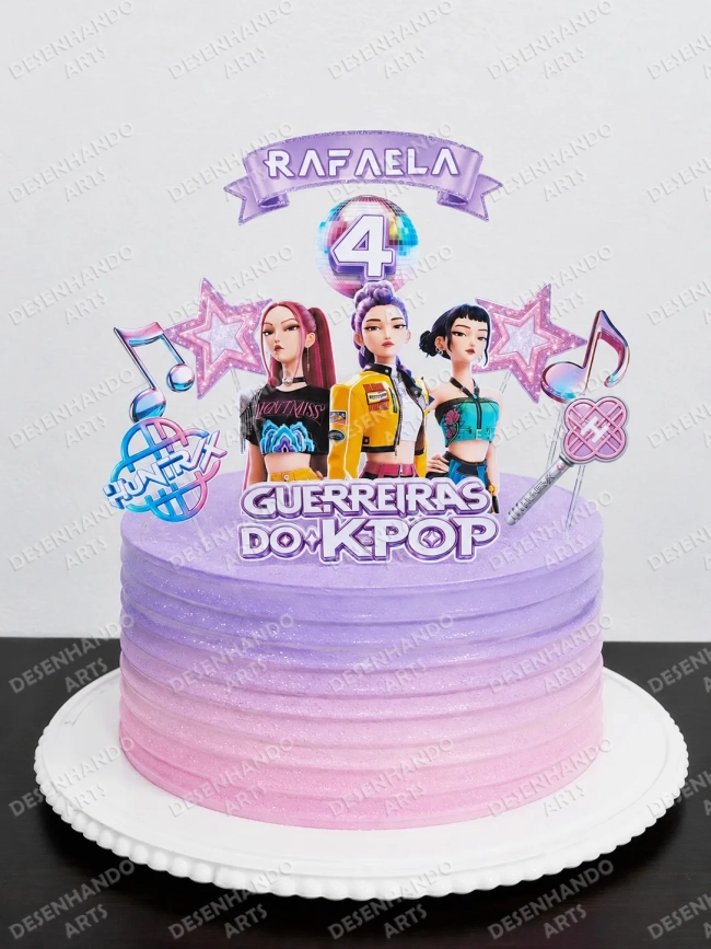 ARQUIVO DE CORTE TOPO DE BOLO GUERREIRAS DO K-POP