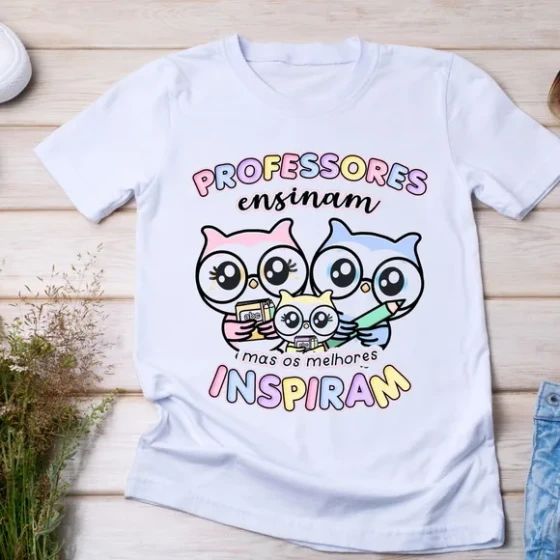 Camiseta Professores Ensinam e Inspiram