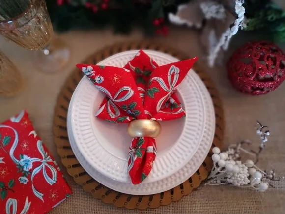 Guardanapo de Tecido de Natal - 6 Peças + 1 de Brinde