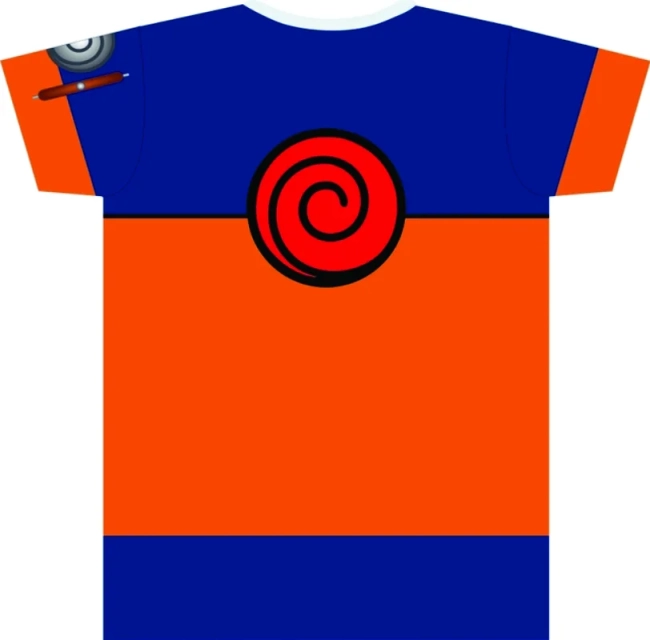 Camiseta Fantasia Ninja Guerreiro Laranja e Azul