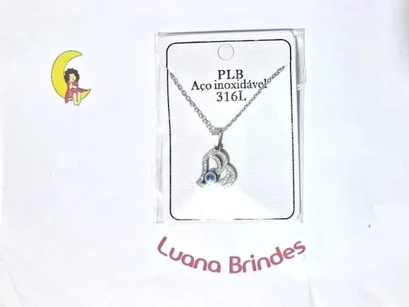 Colar Olho Grego Niquel Strass Aço Inoxidável 45cm 1 Unidade