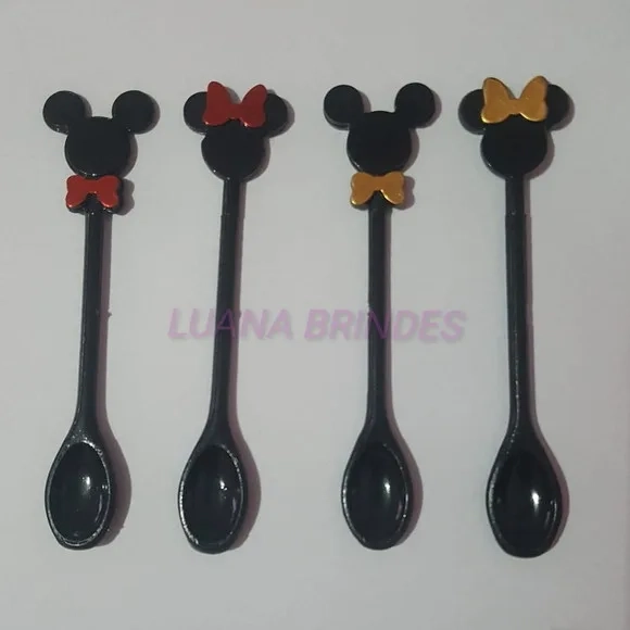 Colherzinha decorativa Minnie/Mickey de acrílico-pct c/20 un