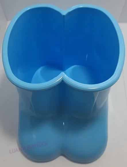 Vaso Botinha Azul de Plástico - 12,5cm - 1 unidade