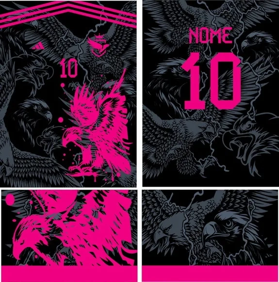 Arte Vetor Camisa Interclasse Aguia Pink 24 Mod-163