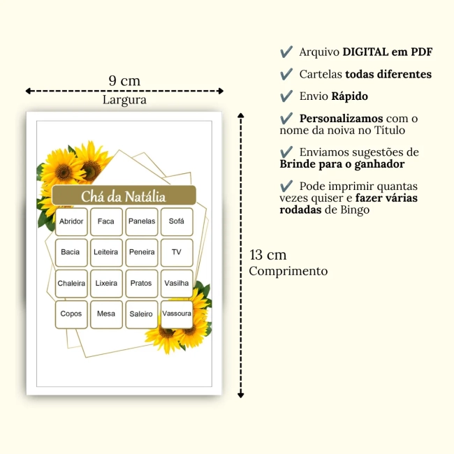 Bingo Chá de Panelas PDF Para Imprimir