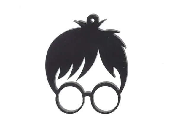 Pingente Harry Potter Acrilico Preto Pacote com 5 Unidades