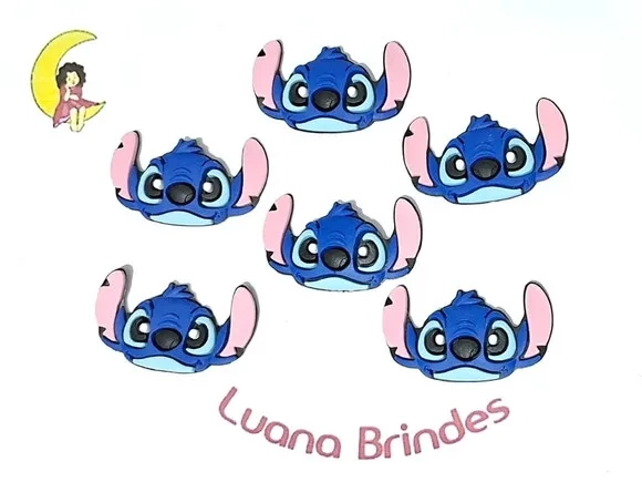 Aplique Stitch e Angel Emborrachado Pacote com 6 Unidades