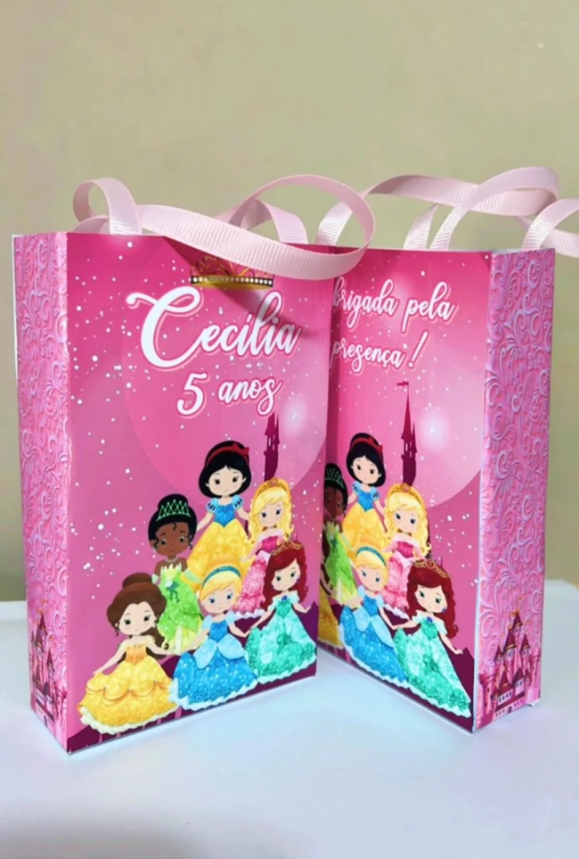 Sacolinhas Personalizada Princesas Baby Lembrancinhas Para Aniversário