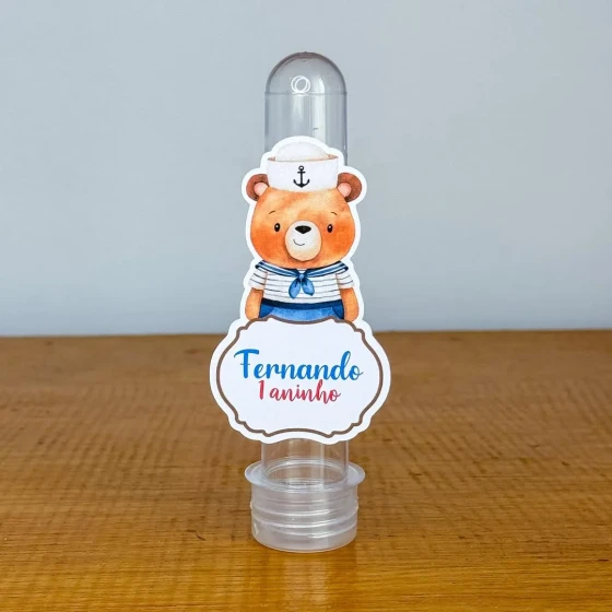 Apliques para Tubetes Personalizados URSINHO MARINHEIRO - Decoração de Festa | Lembrancinhas | Aniversário | Personalizados