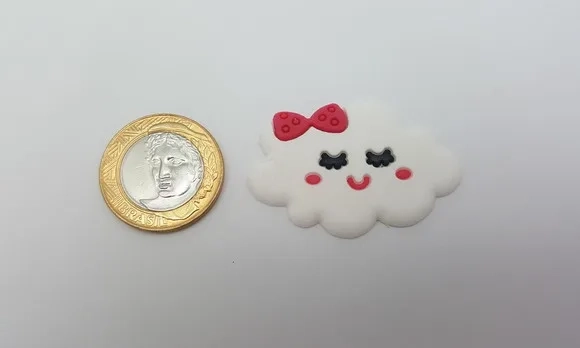 Aplique de Nuvem Fofinha Emborrachado de 3,4cm - 6 Unidades