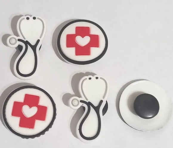 Pins para Crocs Enfermagem Variados - 6 Unidades
