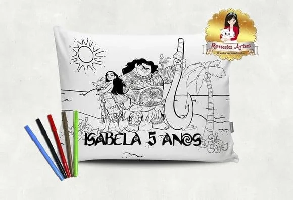 Moana - Almofada Pinte e Lave Personalizada