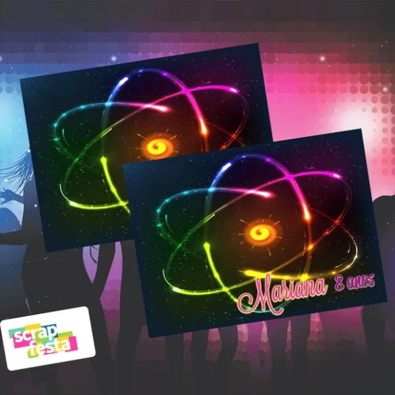 Adesivo Retangular Personalizado 16x22 Festa Balada Neon