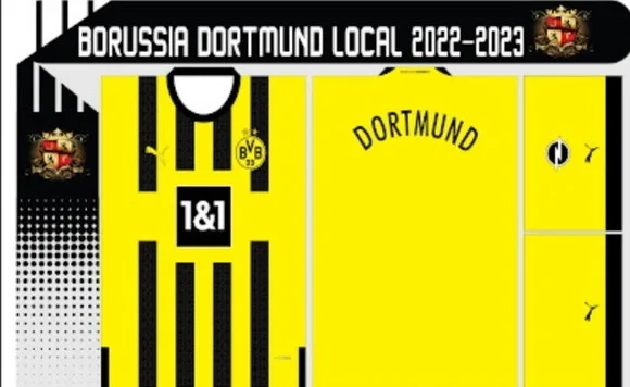 Vetor Da Camisa Do Borussia Dortmund Home 2022/23