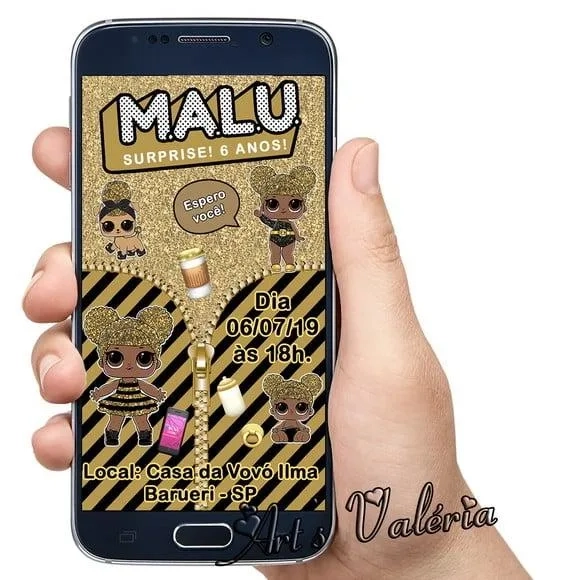 Convite Digital LOL Surprise para WhatsApp