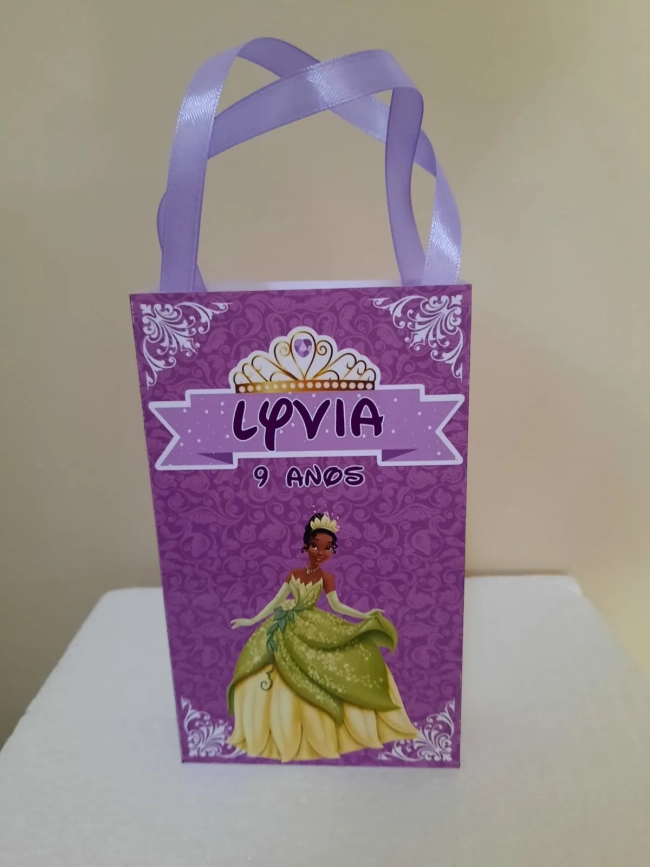 Sacolinhas Personalizadas A Princesa e o Sapo para Lembrancinhas