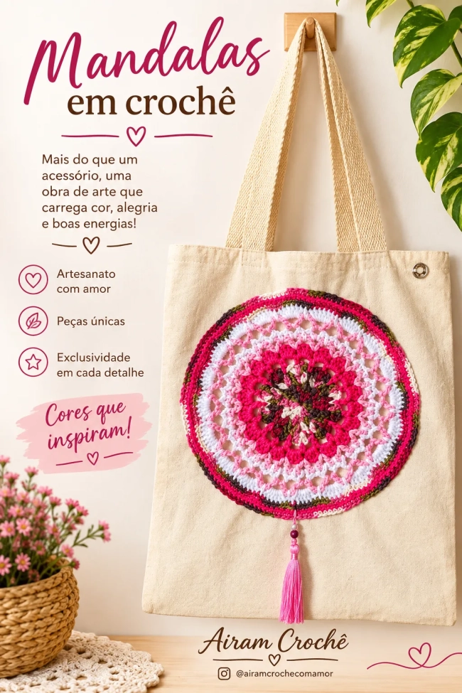 Ecobag customizada em crochê