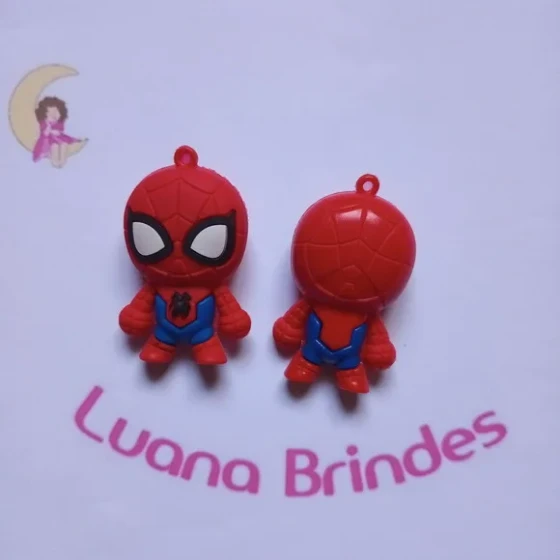 Pingente Homem Aranha de Borracha 5cm Pct 2 Unidades