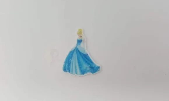 Aplique Princesa Cinderela em Acrílico Uv C/3cm Pct C/10 Uni