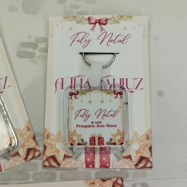 20 Unidades - Lembrancinhas Chaveiro de Natal Personalizado - Mimo de Natal