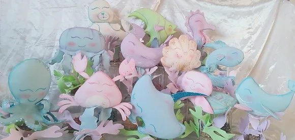 Kit com 12 - Bichinhos Fundo do Mar