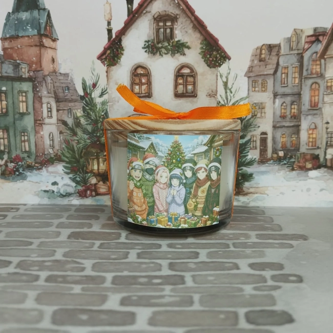 Vela Aromática no Copo Personalizada Natal Naruto - Trabalhamos com outros temas - Informar  tema no chat