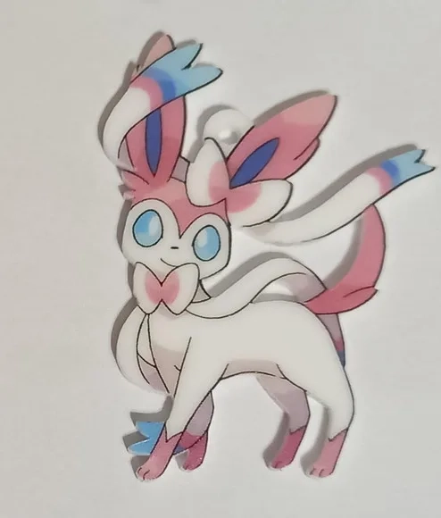 Pingentes Pokémon Sylveon Acrilico Uv- 3 Unidades