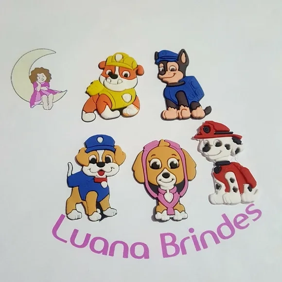 Aplique Cachorro Patrulha Borracha Pct 5 Unidades Variados