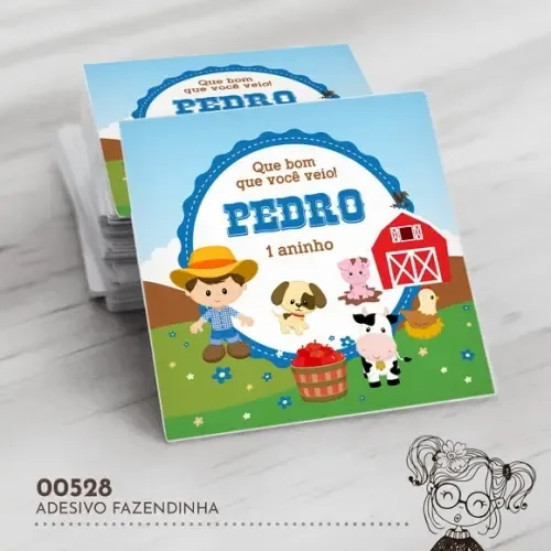 Adesivo Quadrado Fazendinha - 00528