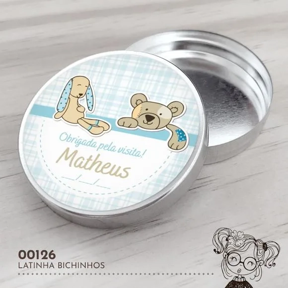 Latinha Adesivada Bichinhos - 00126