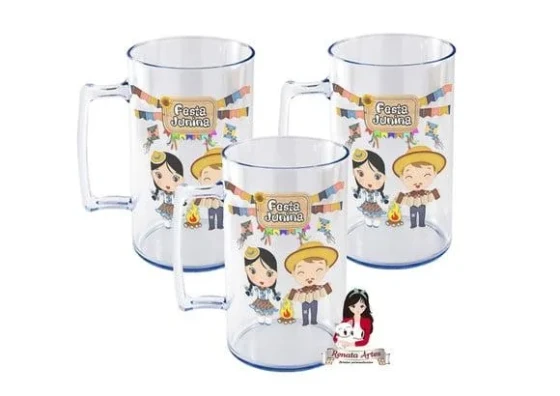 Caneca Acrílica 500ml Festa Junina