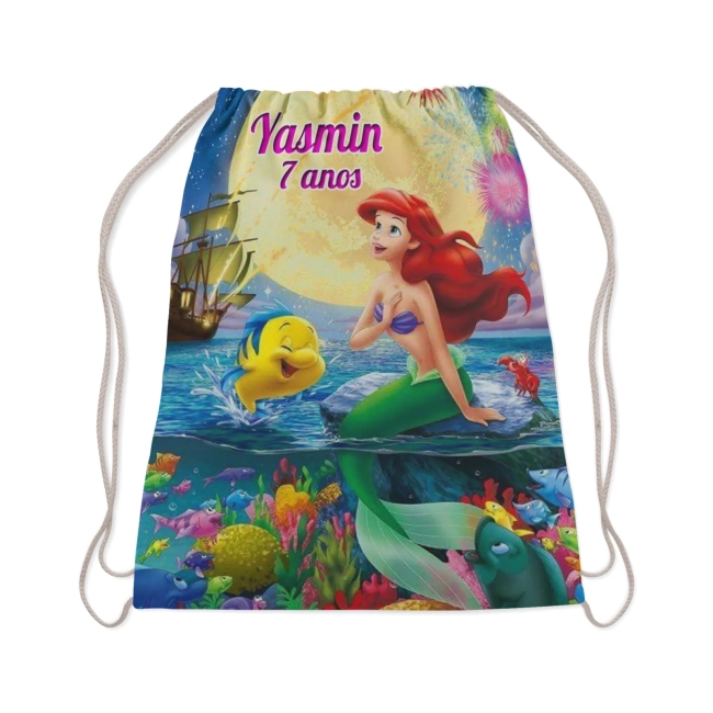 Mochilinha Personalizada Pequena Sereia